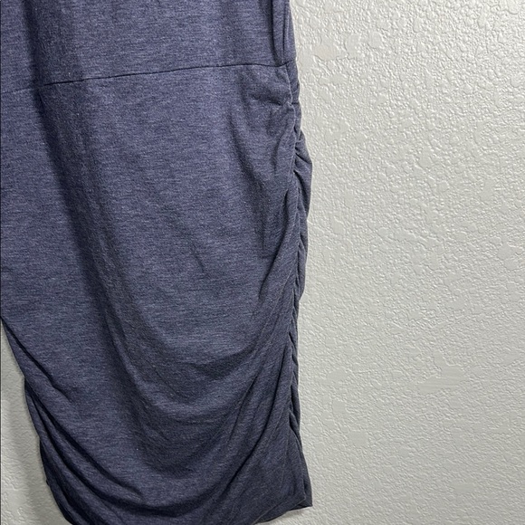Athleta Blue- Gray V-Neck Ruched Dress M - Picture 7 of 7